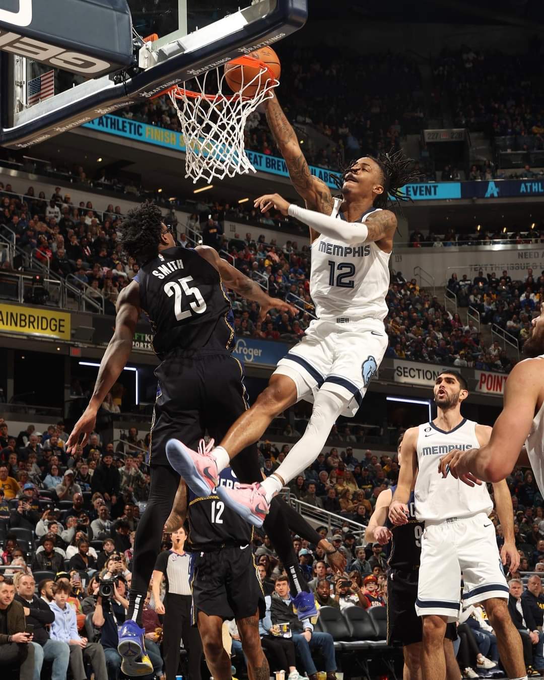 Ja Morant of the Memphis Grizzlies goes up for a dunk during the News  Photo - Getty Images