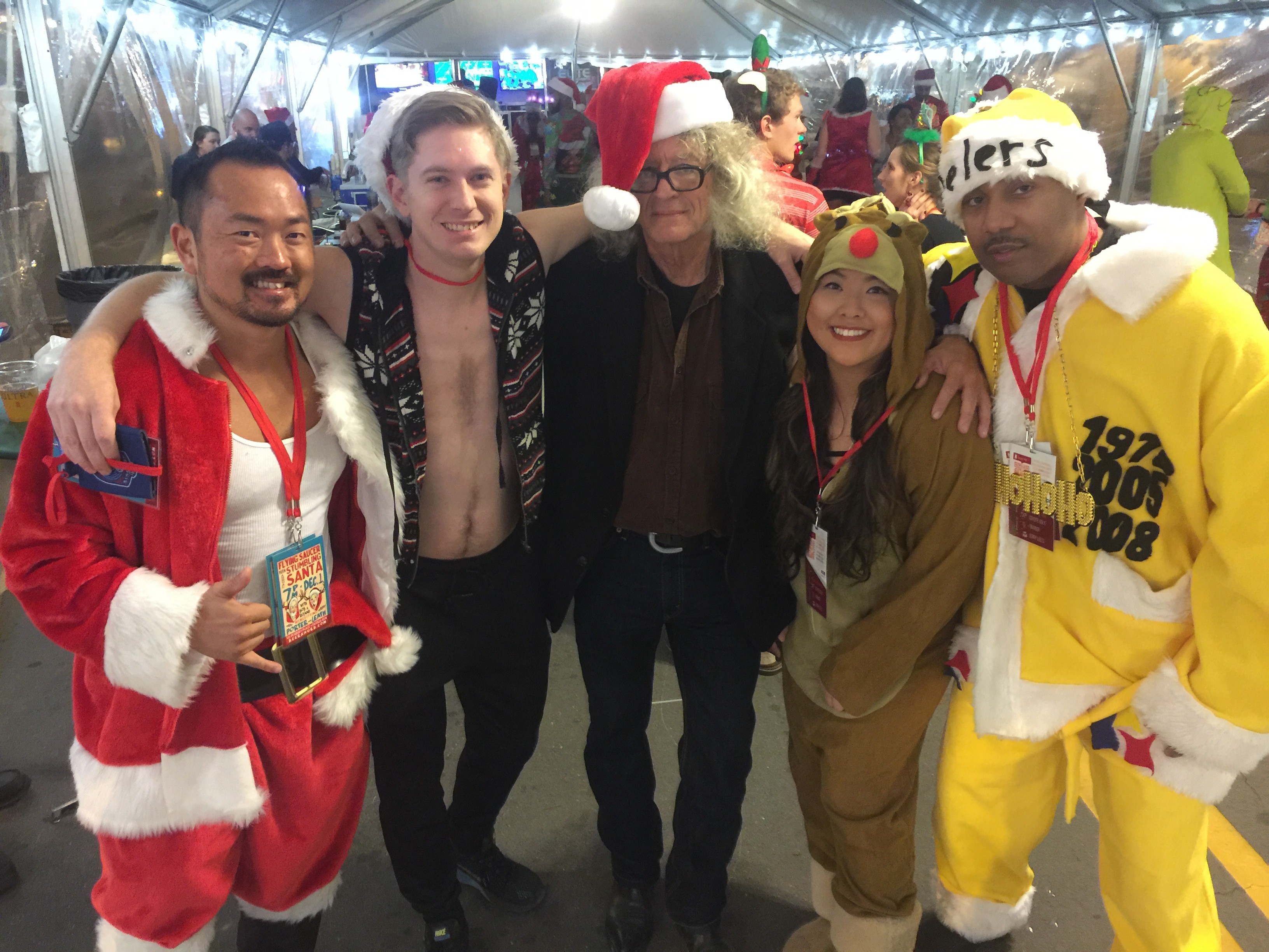 Memphis Flyer Stumbling Santa, Crosstown Concourse, Red Boa Ball and