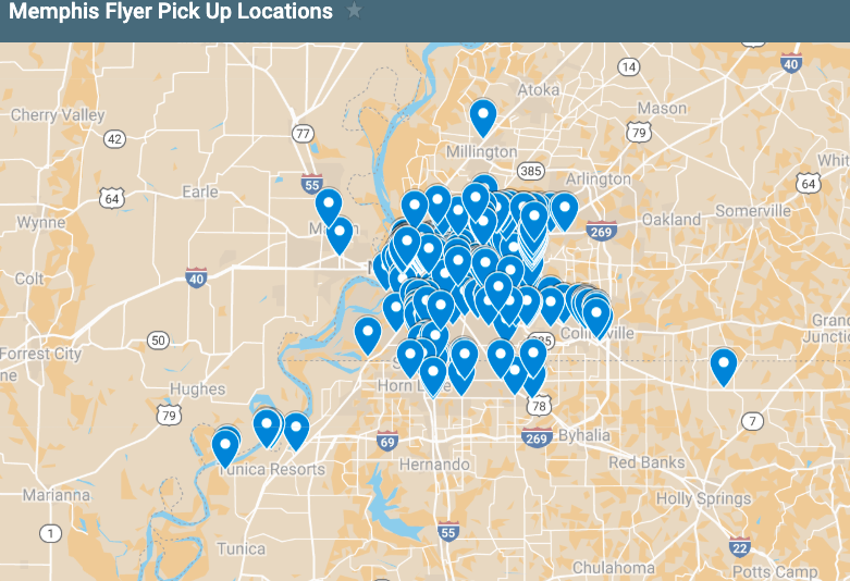 Memphis Flyer | Check Out the Flyer’s New Pickup Location Map